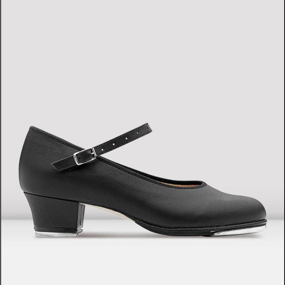 Bloch Matte Black Leather Mary Jane Tap Shoes EUC Size 9 1/2